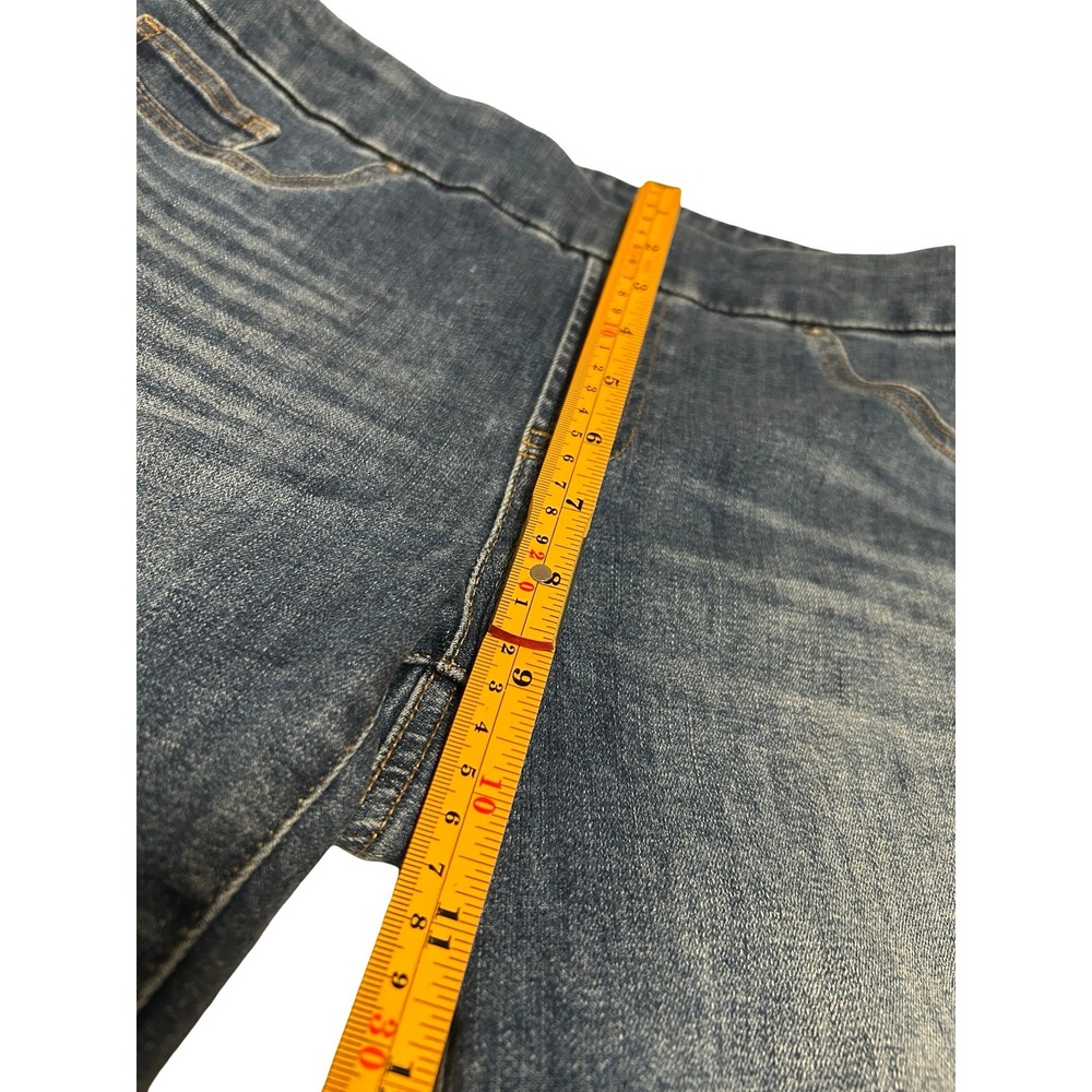 Chicos Pull On Jegging Ankle Jeans Size 00R Blue Tulip Hem Frayed Stretch Denim - Picture 8 of 8